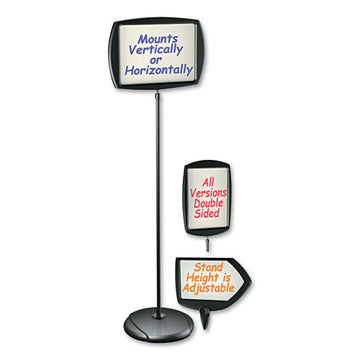 MasterVision® Floor Stand Sign Holder, Rectangle, 15x11 Sign, 66"h, Black Frame freeshipping - TVN Wholesale